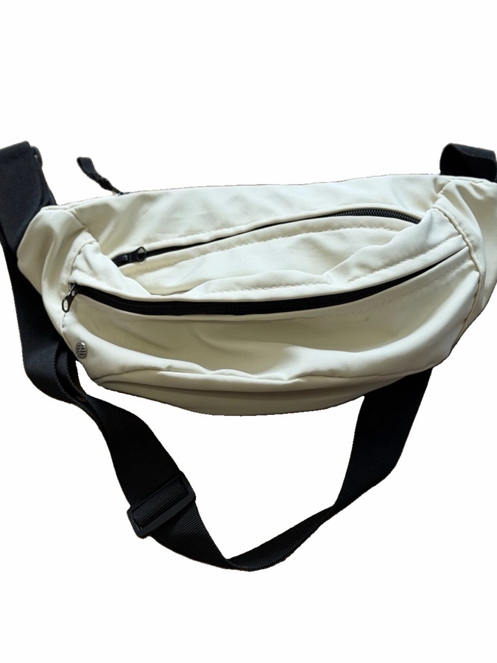 Zella Cream Belt Bag with Black Strap